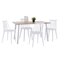 ΣΕΤ ΤΡΑΠΕΖΑΡΙΑΣ 5ΤΜΧ OFIRA HM10634 MDF TOP ΣΕ SONAMA--ΛΕΥΚΕΣ ΚΑΡΕΚΛΕΣ