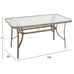 ΣΕΤ ΤΡΑΠΕΖΑΡΙΑΣ 5ΤΜΧ BRUNO HM10727.04 ΚΑΡΕΚΛΕΣ ΜΕΤΑΛΛΙΚΕΣ & ΤΡΑΠΕΖΙ 140x80εκ ΣΑΜΠΑΝΙ