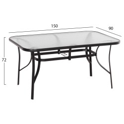 ΣΕΤ ΤΡΑΠΕΖΑΡΙΑΣ 5ΤΜΧ BRUNO HM10729.03 ΚΑΡΕΚΛΕΣ ΜΕΤΑΛΛΙΚΕΣ & ΤΡΑΠΕΖΙ 150x90εκ ΜΑΥΡΟ