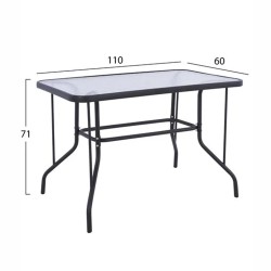 ΣΕΤ ΤΡΑΠΕΖΑΡΙΑΣ 5ΤΜΧ LEONE HM10835.01 ΚΑΡΕΚΛΕΣ ΜΕΤΑΛΛΙΚΕΣ & ΤΡΑΠΕΖΙ 110x60εκ ΓΚΡΙ