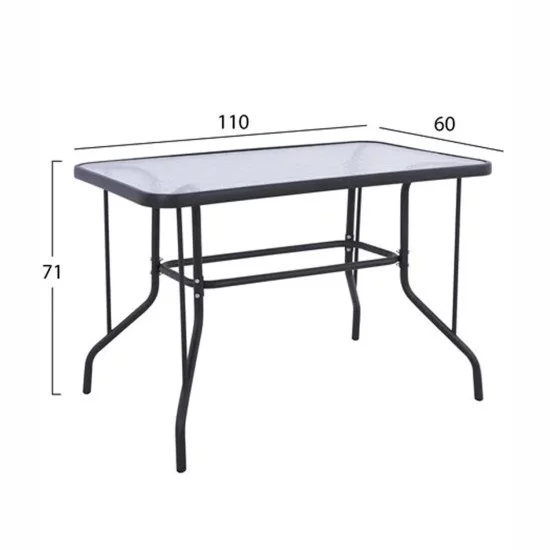 ΣΕΤ ΤΡΑΠΕΖΑΡΙΑΣ 5ΤΜΧ LEONE HM10835.01 ΚΑΡΕΚΛΕΣ ΜΕΤΑΛΛΙΚΕΣ & ΤΡΑΠΕΖΙ 110x60εκ ΓΚΡΙ