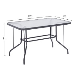 ΣΕΤ ΤΡΑΠΕΖΑΡΙΑΣ 5ΤΜΧ ADAM HM10859.01 ΚΑΡΕΚΛΕΣ ΜΕΤΑΛΛΙΚΕΣ & ΤΡΑΠΕΖΙ 120x70εκ ΓΚΡΙ