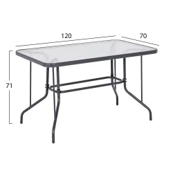 ΣΕΤ ΤΡΑΠΕΖΑΡΙΑΣ 5ΤΜΧ ADAM HM10859.01 ΚΑΡΕΚΛΕΣ ΜΕΤΑΛΛΙΚΕΣ & ΤΡΑΠΕΖΙ 120x70εκ ΓΚΡΙ