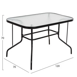 ΣΕΤ ΤΡΑΠΕΖΑΡΙΑΣ 5ΤΜΧ ADAM HM10896.03 ΤΡΑΠΕΖΙ 120x70εκ & 4 ΠΟΛΥΘΡΟΝΕΣ--ΜΑΥΡΟ