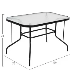 ΣΕΤ ΤΡΑΠΕΖΑΡΙΑΣ 5ΤΜΧ ADAM HM10896.03 ΤΡΑΠΕΖΙ 120x70εκ & 4 ΠΟΛΥΘΡΟΝΕΣ--ΜΑΥΡΟ