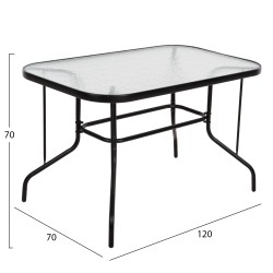 ΣΕΤ ΤΡΑΠΕΖΑΡΙΑΣ 5ΤΜΧ ADAM HM10896.03 ΤΡΑΠΕΖΙ 120x70εκ & 4 ΠΟΛΥΘΡΟΝΕΣ--ΜΑΥΡΟ