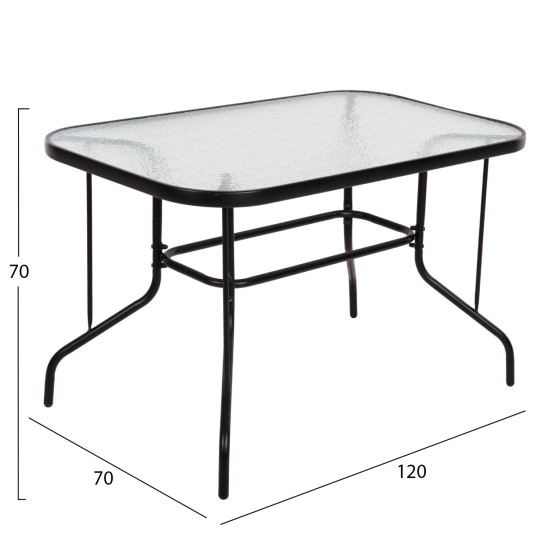 ΣΕΤ ΤΡΑΠΕΖΑΡΙΑΣ 5ΤΜΧ ADAM HM10896.03 ΤΡΑΠΕΖΙ 120x70εκ & 4 ΠΟΛΥΘΡΟΝΕΣ--ΜΑΥΡΟ