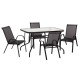 ΣΕΤ ΤΡΑΠΕΖΑΡΙΑΣ 5ΤΜΧ ADAM HM10896.03 ΤΡΑΠΕΖΙ 120x70εκ & 4 ΠΟΛΥΘΡΟΝΕΣ--ΜΑΥΡΟ