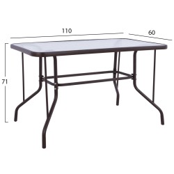 ΣΕΤ ΤΡΑΠΕΖΑΡΙΑΣ 5ΤΜΧ ADAM HM10897.02 ΤΡΑΠΕΖΙ 110x60εκ & 4 ΠΟΛΥΘΡΟΝΕΣ--ΚΑΦΕ