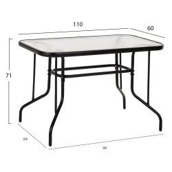 ΣΕΤ ΤΡΑΠΕΖΑΡΙΑΣ 5ΤΜΧ ADAM HM10897.03 ΤΡΑΠΕΖΙ 110x60εκ & 4 ΠΟΛΥΘΡΟΝΕΣ--ΜΑΥΡΟ