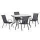 ΣΕΤ ΤΡΑΠΕΖΑΡΙΑΣ 5ΤΜΧ ADAM HM10897.03 ΤΡΑΠΕΖΙ 110x60εκ & 4 ΠΟΛΥΘΡΟΝΕΣ--ΜΑΥΡΟ