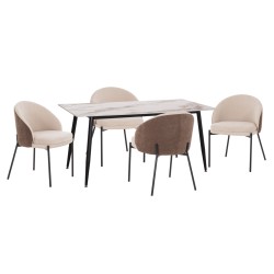 ΣΕΤ ΤΡΑΠΕΖΑΡΙΑΣ 5ΤΜΧ DETTON HM10951.02 ΚΕΡΑΜΙΚΟ TOP--ΥΦΑΣΜΑ ΜΠΕΖ/ΚΑΦΕ & ΜΕΤΑΛ.ΠΟΔΙΑ