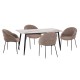 ΣΕΤ ΤΡΑΠΕΖΑΡΙΑΣ 5ΤΜΧ DRENNY HM10952.03 ΚΕΡΑΜΙΚΟ TOP--ΥΦΑΣΜΑ TAUPE & ΜΕΤΑΛ.ΠΟΔΙΑ