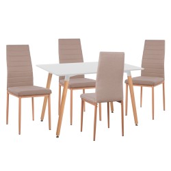 ΣΕΤ ΤΡΑΠΕΖΑΡΙΑΣ 5ΤΜΧ MINIMAL HM11767 ΛΕΥΚΟ MDF-ΜΠΕΖ ΥΦΑΣΜΑ