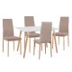 ΣΕΤ ΤΡΑΠΕΖΑΡΙΑΣ 5ΤΜΧ MINIMAL HM11767 ΛΕΥΚΟ MDF-ΜΠΕΖ ΥΦΑΣΜΑ