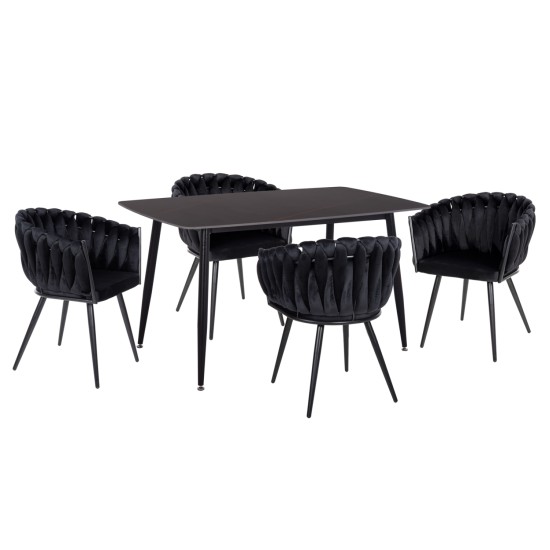 ΣΕΤ ΤΡΑΠΕΖΑΡΙΑΣ 5ΤΜΧ RAVEN HM12116.03 ΚΕΡΑΜΙΚΟ TOP ΜΑΥΡΟ ΜΑΡΜΑΡΟ--ΜΑΥΡΟ ΒΕΛΟΥΔΟ