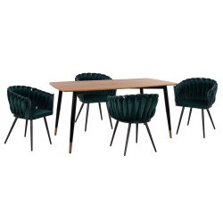 ΣΕΤ ΤΡΑΠΕΖΑΡΙΑΣ 5ΤΜΧ JOLIE HM12123.01 MDF TOP ΣΕ ΦΥΣΙΚΟ--ΚΥΠΑΡΙΣΣΙ ΒΕΛΟΥΔΟ