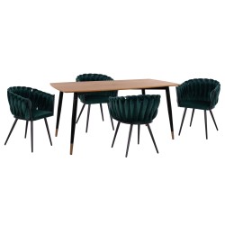 ΣΕΤ ΤΡΑΠΕΖΑΡΙΑΣ 5ΤΜΧ JOLIE HM12123.01 MDF TOP ΣΕ ΦΥΣΙΚΟ--ΚΥΠΑΡΙΣΣΙ ΒΕΛΟΥΔΟ