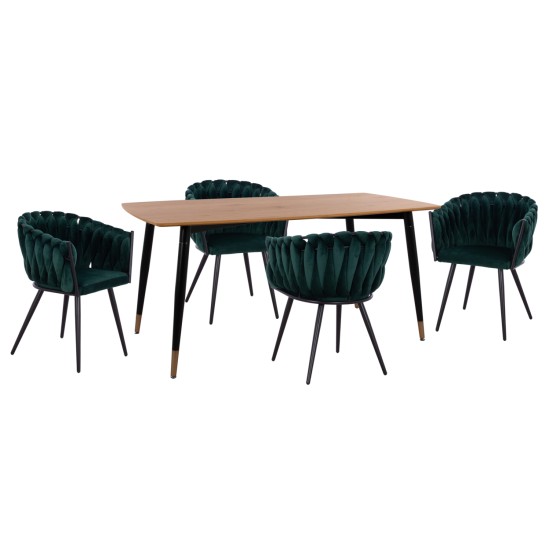 ΣΕΤ ΤΡΑΠΕΖΑΡΙΑΣ 5ΤΜΧ JOLIE HM12123.01 MDF TOP ΣΕ ΦΥΣΙΚΟ--ΚΥΠΑΡΙΣΣΙ ΒΕΛΟΥΔΟ