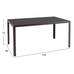 ΣΕΤ ΤΡΑΠΕΖΑΡΙΑΣ 5ΤΜΧ ENDIKA HM21011 ΚΑΡΕΚΛΕΣ ΜΕ ΜΑΞΙΛΑΡΙ & ΤΡΑΠΕΖΙ 150x90εκ ΚΑΦΕ