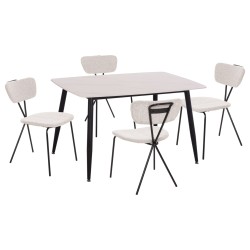 ΣΕΤ ΤΡΑΠΕΖΑΡΙΑΣ 5ΤΜΧ RAVEN HM21067.01 ΚΕΡΑΜΙΚΟ TOP ΛΕΥΚΟ ΜΑΡΜΑΡΟ--ΜΕΤΑΛΛΟ