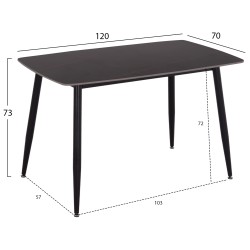 ΣΕΤ ΤΡΑΠΕΖΑΡΙΑΣ 5ΤΜΧ RAVEN HM21067.02 ΚΕΡΑΜΙΚΟ TOP ΜΑΥΡΟ ΜΑΡΜΑΡΟ--ΜΕΤΑΛΛΟ
