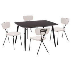 ΣΕΤ ΤΡΑΠΕΖΑΡΙΑΣ 5ΤΜΧ RAVEN HM21067.02 ΚΕΡΑΜΙΚΟ TOP ΜΑΥΡΟ ΜΑΡΜΑΡΟ--ΜΕΤΑΛΛΟ
