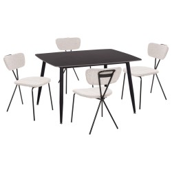 ΣΕΤ ΤΡΑΠΕΖΑΡΙΑΣ 5ΤΜΧ RAVEN HM21067.02 ΚΕΡΑΜΙΚΟ TOP ΜΑΥΡΟ ΜΑΡΜΑΡΟ--ΜΕΤΑΛΛΟ