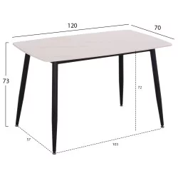 ΣΕΤ ΤΡΑΠΕΖΑΡΙΑΣ 5ΤΜΧ RAVEN HM21068.01 ΚΕΡΑΜΙΚΟ TOP ΛΕΥΚΟ ΜΑΡΜΑΡΟ--ΜΠΕΖ ΥΦΑΣΜΑ