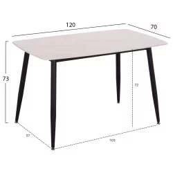 ΣΕΤ ΤΡΑΠΕΖΑΡΙΑΣ 5ΤΜΧ RAVEN HM21068.01 ΚΕΡΑΜΙΚΟ TOP ΛΕΥΚΟ ΜΑΡΜΑΡΟ--ΜΠΕΖ ΥΦΑΣΜΑ