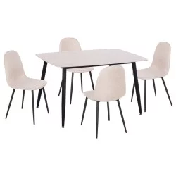 ΣΕΤ ΤΡΑΠΕΖΑΡΙΑΣ 5ΤΜΧ RAVEN HM21068.01 ΚΕΡΑΜΙΚΟ TOP ΛΕΥΚΟ ΜΑΡΜΑΡΟ--ΜΠΕΖ ΥΦΑΣΜΑ