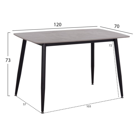 ΣΕΤ ΤΡΑΠΕΖΑΡΙΑΣ 5ΤΜΧ RAVEN HM21068.03 ΚΕΡΑΜΙΚΟ TOP ΓΚΡΙ ΜΑΡΜΑΡΟ--ΓΚΡΙ ΥΦΑΣΜΑ