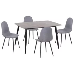 ΣΕΤ ΤΡΑΠΕΖΑΡΙΑΣ 5ΤΜΧ RAVEN HM21068.03 ΚΕΡΑΜΙΚΟ TOP ΓΚΡΙ ΜΑΡΜΑΡΟ--ΓΚΡΙ ΥΦΑΣΜΑ