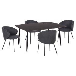 ΣΕΤ ΤΡΑΠΕΖΑΡΙΑΣ 5ΤΜΧ RAVEN HM21069.02 ΚΕΡΑΜΙΚΟ TOP ΜΑΥΡΟ ΜΑΡΜΑΡΟ & 4 ΚΑΡΕΚΛΕΣ