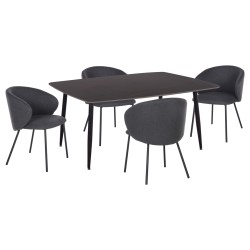 ΣΕΤ ΤΡΑΠΕΖΑΡΙΑΣ 5ΤΜΧ RAVEN HM21069.02 ΚΕΡΑΜΙΚΟ TOP ΜΑΥΡΟ ΜΑΡΜΑΡΟ & 4 ΚΑΡΕΚΛΕΣ