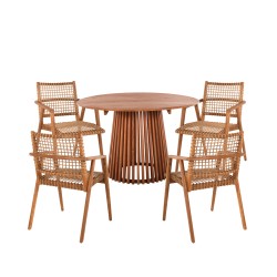 ΣΕΤ ΤΡΑΠΕΖΑΡΙΑΣ 5ΤΜΧ VAYA HM21074.01 ΣΤΡΟΓΓΥΛΟ ΤΡΑΠΕΖΙ Φ120εκ. & 4 ΚΑΡΕΚΛΕΣ