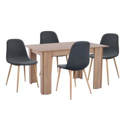 ΣΕΤ ΤΡΑΠΕΖΑΡΙΑΣ 5ΤΜΧ KELVIN HM21117 ΤΡΑΠΕΖΙ ΜΕ ΚΑΡΕΚΛΕΣ ΜΕΤΑΛΛΙΚΕΣ ΜΕ ΥΦΑΣΜΑ