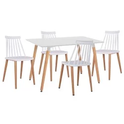 ΣΕΤ ΤΡΑΠΕΖΑΡΙΑΣ 5ΤΜΧ MINIMAL HM21172 MDF TOP ΣΕ ΛΕΥΚΟ-ΣΚΕΛΕΤΟΣ ΣΕ ΦΥΣΙΚΟ ΞΥΛΟΥ