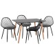 ΣΕΤ ΤΡΑΠΕΖΑΡΙΑΣ 5ΤΜΧ LIO HM21175 MDF TOP & ΠΟΛΥΠΡΟΠΥΛΕΝΙΟ ΣΕ ΜΑΥΡΟ