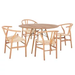 ΣΕΤ ΤΡΑΠΕΖΑΡΙΑΣ 5ΤΜΧ BRAVE HM21188 ΜΕ 4 ΚΑΡΕΚΛΕΣ & ΣΤΡΟΓΓΥΛΟ ΤΡΑΠΕΖΙ