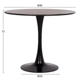 ΣΕΤ ΤΡΑΠΕΖΑΡΙΑΣ 5ΤΜΧ BROLIN HM21191 MDF TOP-ΜΕΤΑΛΛΙΚΑ ΠΟΔΙΑ-ΒΕΛΟΥΔΟ--ΜΑΥΡΟ