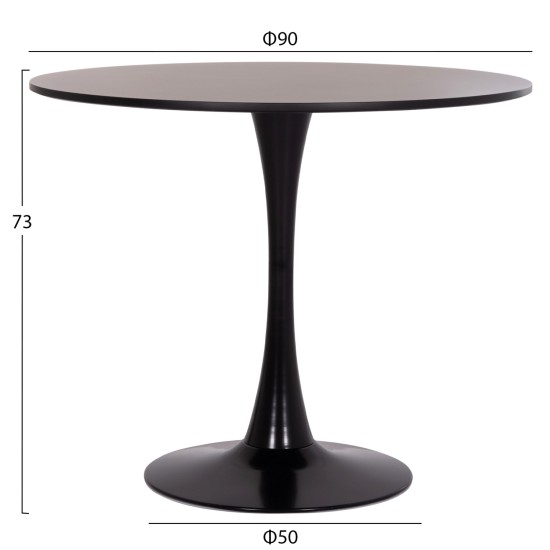 ΣΕΤ ΤΡΑΠΕΖΑΡΙΑΣ 5ΤΜΧ BROLIN HM21191 MDF TOP-ΜΕΤΑΛΛΙΚΑ ΠΟΔΙΑ-ΒΕΛΟΥΔΟ--ΜΑΥΡΟ