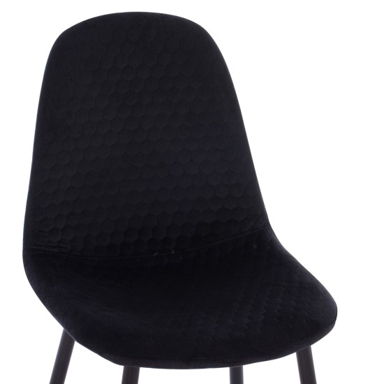 ΣΕΤ ΤΡΑΠΕΖΑΡΙΑΣ 5ΤΜΧ BROLIN HM21191 MDF TOP-ΜΕΤΑΛΛΙΚΑ ΠΟΔΙΑ-ΒΕΛΟΥΔΟ--ΜΑΥΡΟ