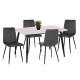 ΣΕΤ ΤΡΑΠΕΖΑΡΙΑΣ 5ΤΜΧ LATRELL HM21192 ΤΡΑΠΕΖΙ ΚΕΡΑΜΙΚΟ TOP-ΒΕΛΟΥΔΟ ΓΚΡΙ ΚΑΡΕΚΛΕΣ