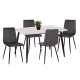 ΣΕΤ ΤΡΑΠΕΖΑΡΙΑΣ 5ΤΜΧ LATRELL HM21192 ΤΡΑΠΕΖΙ ΚΕΡΑΜΙΚΟ TOP-ΒΕΛΟΥΔΟ ΓΚΡΙ ΚΑΡΕΚΛΕΣ