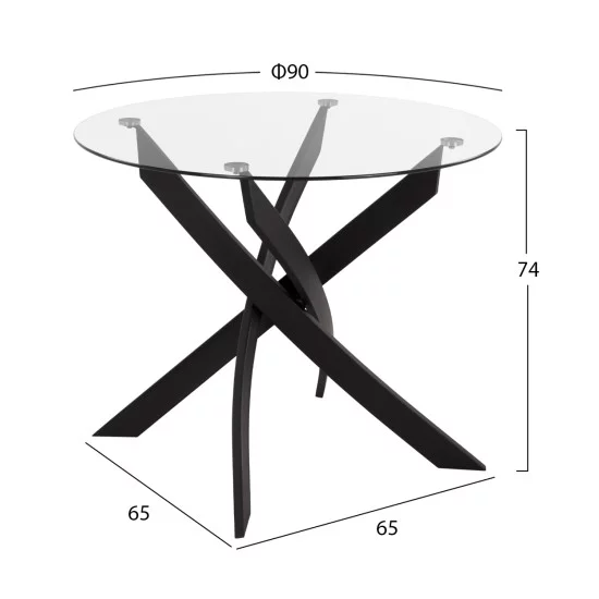 ΣΕΤ ΤΡΑΠΕΖΑΡΙΑΣ 5ΤΜΧ LADY HM21199.03 ΓΥΑΛΙ--ΜΕΤΑΛΛΟ ΣΕ ΜΑΥΡΟ & ΒΕΛΟΥΔΟ ΚΥΠΑΡΙΣΣΙ