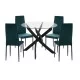 ΣΕΤ ΤΡΑΠΕΖΑΡΙΑΣ 5ΤΜΧ LADY HM21199.03 ΓΥΑΛΙ--ΜΕΤΑΛΛΟ ΣΕ ΜΑΥΡΟ & ΒΕΛΟΥΔΟ ΚΥΠΑΡΙΣΣΙ