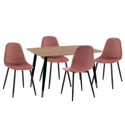 ΣΕΤ ΤΡΑΠΕΖΑΡΙΑΣ 5ΤΜΧ ALIZA HM21201 MDF TOP-ΒΕΛΟΥΔΟ ΣΑΠΙΟ ΜΗΛΟ & ΜΕΤΑΛΛΟ ΜΑΥΡΟ