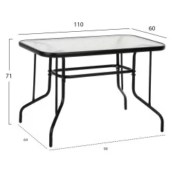 ΣΕΤ ΤΡΑΠΕΖΑΡΙΑΣ 5ΤΜΧ ADAM HM21220.03 ΚΑΡΕΚΛΕΣ ΜΕΤΑΛΛΙΚΕΣ & ΤΡΑΠΕΖΙ 110x60 ΜΑΥΡΟ