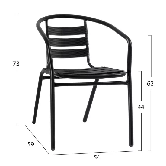 ΣΕΤ ΤΡΑΠΕΖΑΡΙΑΣ 5ΤΜΧ ADAM HM21220 ΚΑΡΕΚΛΕΣ ΜΕΤΑΛΛΙΚΕΣ & ΤΡΑΠΕΖΙ 110x60 ΜΑΥΡΟ